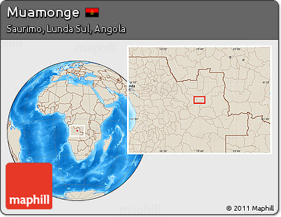 Shaded Relief Location Map of Muamonge