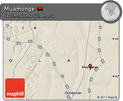 Shaded Relief Map of Muamonge
