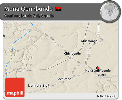 Shaded Relief Panoramic Map of Mona Quimbundo