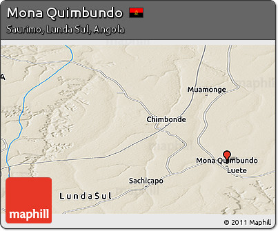 Shaded Relief Panoramic Map of Mona Quimbundo
