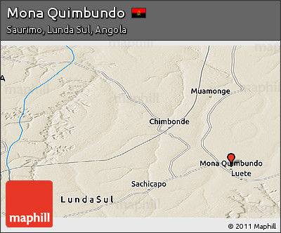 Shaded Relief Panoramic Map of Mona Quimbundo