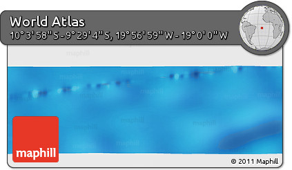 Physical Panoramic Map of the Area around 9° 46' 31" S, 19° 28' 30" W