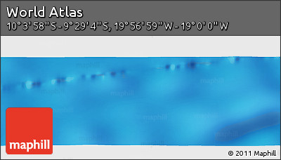 Physical Panoramic Map of the Area around 9° 46' 31" S, 19° 28' 30" W