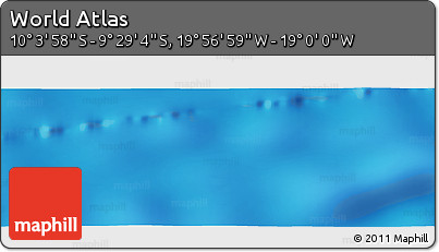 Physical Panoramic Map of the Area around 9° 46' 31" S, 19° 28' 30" W