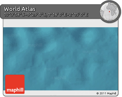 Satellite 3D Map of the Area around 9° 46' 31" S, 1° 46' 29" E