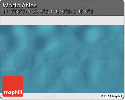 Satellite 3D Map of the Area around 9° 46' 31" S, 1° 46' 29" E