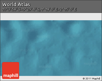 Satellite 3D Map of the Area around 9° 46' 31" S, 1° 46' 29" E