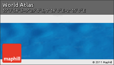 Physical Panoramic Map of the Area around 9° 46' 31" S, 1° 46' 29" E