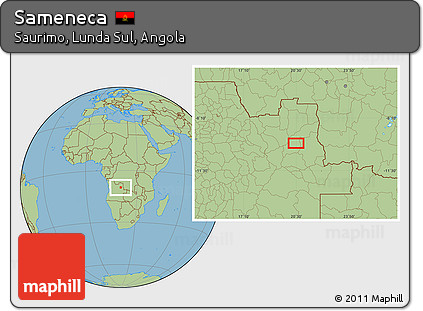 Savanna Style Location Map of Sameneca