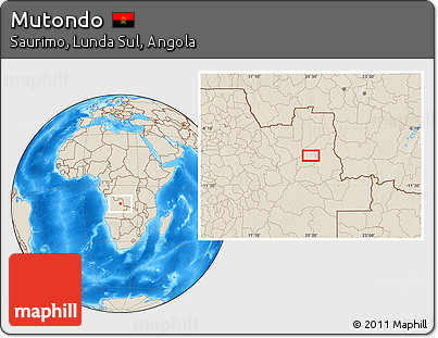 Shaded Relief Location Map of Mutondo