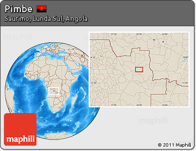 Shaded Relief Location Map of Pimbe