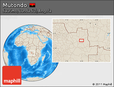 Shaded Relief Location Map of Mutondo