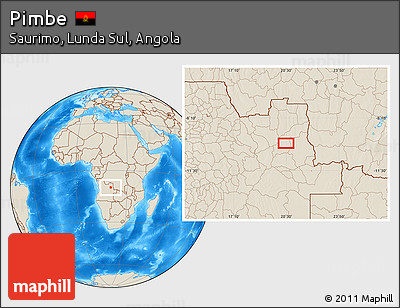 Shaded Relief Location Map of Pimbe