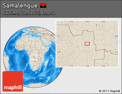 Shaded Relief Location Map of Samalengue