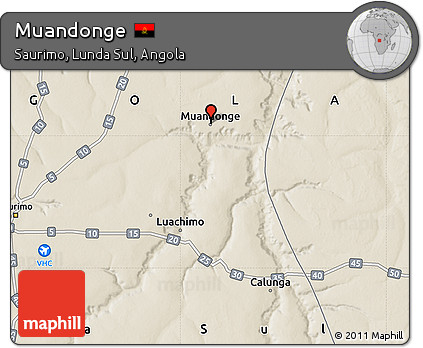 Shaded Relief Map of Muandonge
