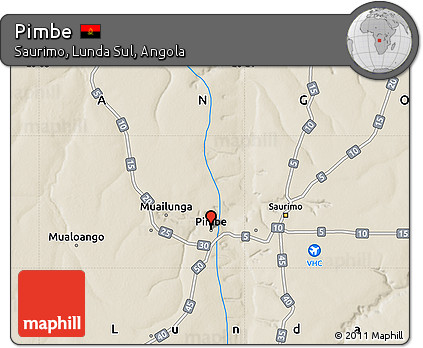 Shaded Relief Map of Pimbe