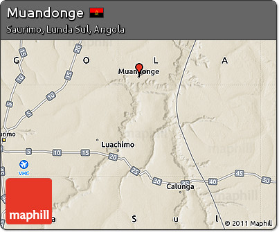 Shaded Relief Map of Muandonge