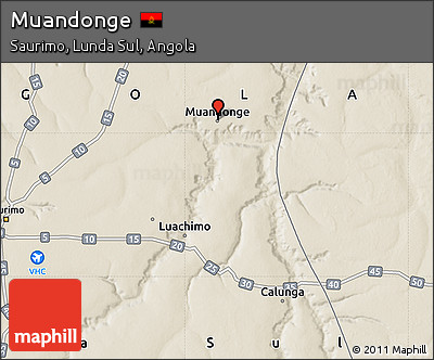 Shaded Relief Map of Muandonge