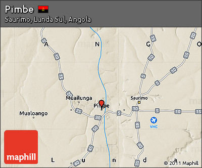 Shaded Relief Map of Pimbe