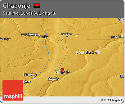 Physical Panoramic Map of Chaponje