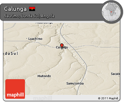 Shaded Relief Panoramic Map of Calunga