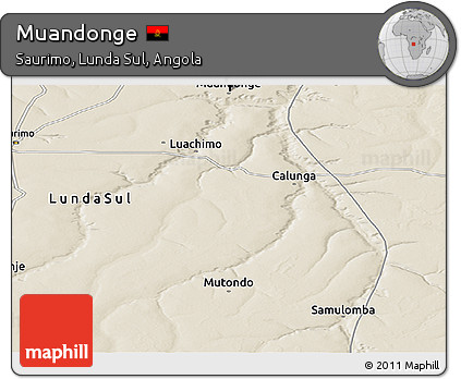 Shaded Relief Panoramic Map of Muandonge