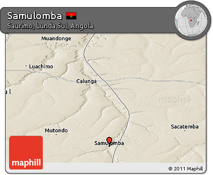 Shaded Relief Panoramic Map of Samulomba