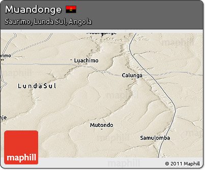 Shaded Relief Panoramic Map of Muandonge