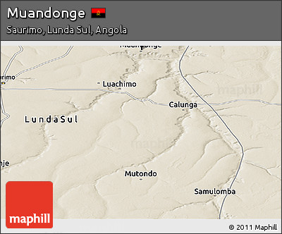 Shaded Relief Panoramic Map of Muandonge