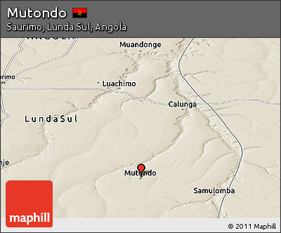 Shaded Relief Panoramic Map of Mutondo