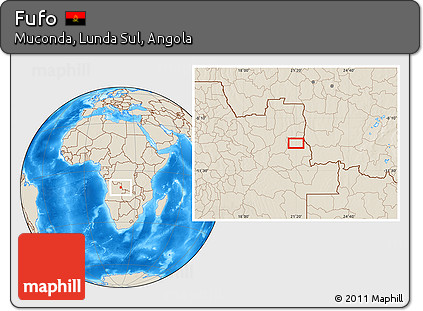 Shaded Relief Location Map of Fufo