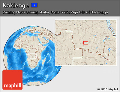 Shaded Relief Location Map of Kakienge