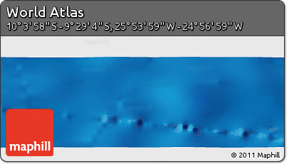 Physical Panoramic Map of the Area around 9° 46' 31" S, 25° 25' 29" W