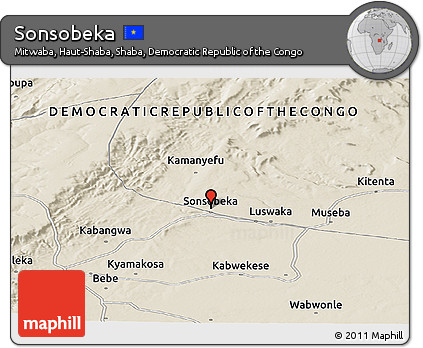 Shaded Relief Panoramic Map of Sonsobeka
