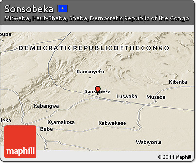 Shaded Relief Panoramic Map of Sonsobeka