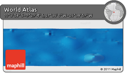 Shaded Relief Panoramic Map of the Area around 9° 46' 31" S, 27° 7' 30" W