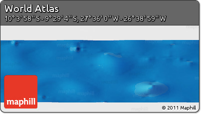 Shaded Relief Panoramic Map of the Area around 9° 46' 31" S, 27° 7' 30" W