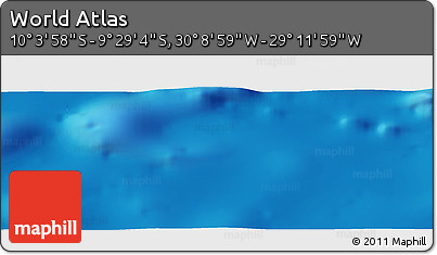 Shaded Relief Panoramic Map of the Area around 9° 46' 31" S, 29° 40' 29" W