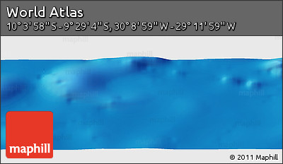 Shaded Relief Panoramic Map of the Area around 9° 46' 31" S, 29° 40' 29" W