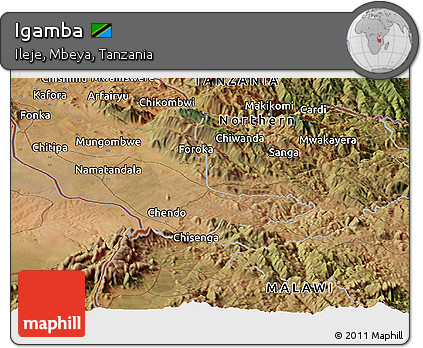 Satellite Panoramic Map of Igamba