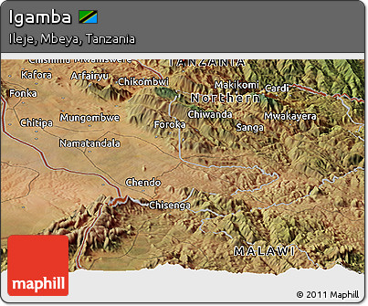 Satellite Panoramic Map of Igamba
