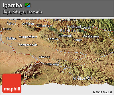 Satellite Panoramic Map of Igamba