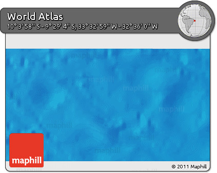 Shaded Relief 3D Map of the Area around 9° 46' 31" S, 33° 4' 30" W