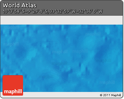 Shaded Relief 3D Map of the Area around 9° 46' 31" S, 33° 4' 30" W