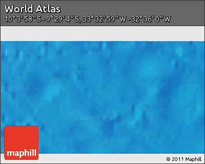 Shaded Relief 3D Map of the Area around 9° 46' 31" S, 33° 4' 30" W