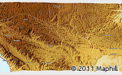 Physical 3D Map of the area around 9° 46' 31" S, 34° 55' 29" E