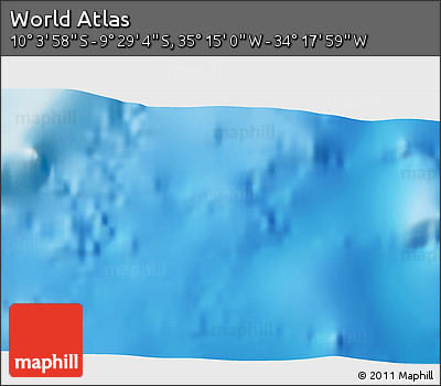Shaded Relief 3D Map of the Area around 9° 46' 31" S, 34° 46' 29" W