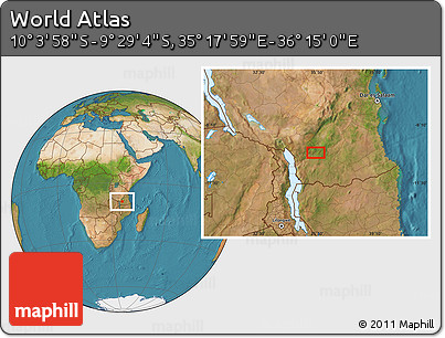 Satellite Location Map of the Area around 9° 46' 31" S, 35° 46' 29" E