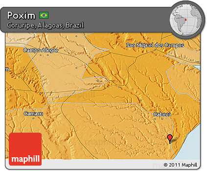 Political 3D Map of Poxim