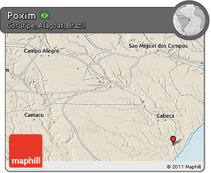 Shaded Relief 3D Map of Poxim